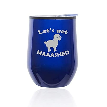 Stemless Wine Tumbler Coffee Travel Mug Glass with Lid Let s Get Maaashed Sheep Funny (Blue)
Stemless Wine Tumbler Coffee Travel Mug Glass with Lid Let s Get Maaashed Sheep Funny (Blue)