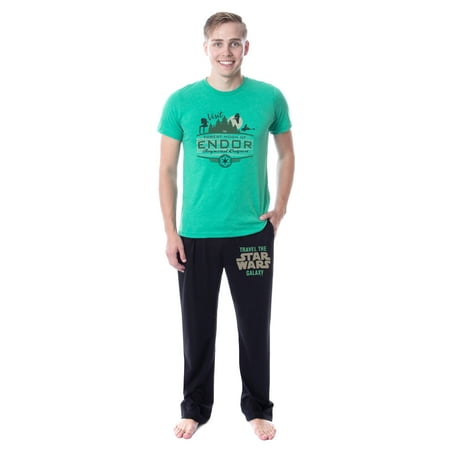 Star Wars Mens Travel Tourist Ad Sleep Pajama Set (Moon Of Endor X-Large)