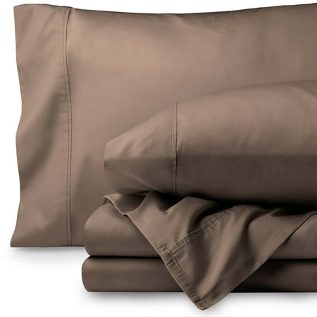 Egyptian Cotton 300 Thread Count Sateen Queen Sheet Set (Queen, Taupe)