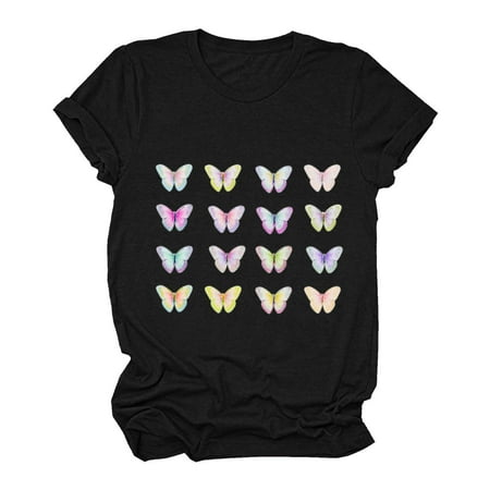 koaiezne Women Casual Summer T Shirt Floral Butterfly Print Top Solid Color Short Sleeve Funny Graphic Tee T Shirt Top Lightweight Tee Shirt Women Scrub Top Casual
koaiezne Women Casual Summer T Shirt Floral Butterfly Print Top Solid Color Short Sleeve Funny Graphic Tee T Shirt Top Lightweight Tee Shirt Women Scrub Top Casual