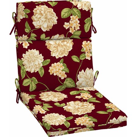 Better Homes and Gardens Outdoor Dining Chair Cushion, Red Peony