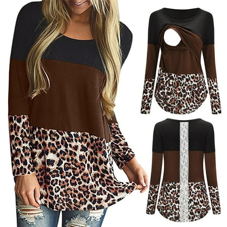 Tejiojio Maternity/Labor/Nursing Clothing Clearance Women Maternity Long Sleeve Leopard Print Nursing Tops T-shirt For Breastfeeding
Tejiojio Maternity/Labor/Nursing Clothing Clearance Women Maternity Long Sleeve Leopard Print Nursing Tops T-shirt For Breastfeeding