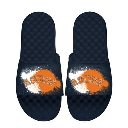 Men s ISlide Navy Houston Astros Spray Paint Slide Sandals
