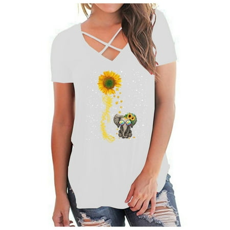 koaiezne Sunflower Elephant Print Short Sleeve T-shirt V Neck Women s Vest Top Cotton Sleep Tops for Women Workout Bra
koaiezne Sunflower Elephant Print Short Sleeve T-shirt V Neck Women s Vest Top Cotton Sleep Tops for Women Workout Bra