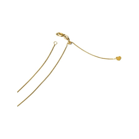 14k Adjustable .8mm Diamond-cut Wheat Chain