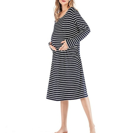 Newway Women Maternity Nightshirts Pajamas Long Sleeve Loose Nightdress Striped Sleepwear Night Gown
Newway Women Maternity Nightshirts Pajamas Long Sleeve Loose Nightdress Striped Sleepwear Night Gown