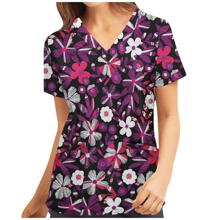Cakiesky Women s Scrub Tops with Designs Moisture-Wicking V-Neck Printed Working Uniform Purple XL
Cakiesky Women s Scrub Tops with Designs Moisture-Wicking V-Neck Printed Working Uniform Purple XL