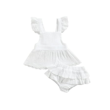 Kiapeise Toddler Baby Girls Summer Outfits Cotton Linen Fly Sleeve Lace Hem Dress Tops Multi Layers Shorts Casual Clothes
Kiapeise Toddler Baby Girls Summer Outfits Cotton Linen Fly Sleeve Lace Hem Dress Tops Multi Layers Shorts Casual Clothes