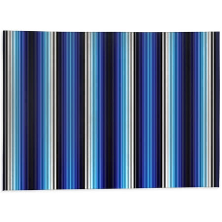 Serape Stripes Blue Kitchen Mat by Kavka Designs