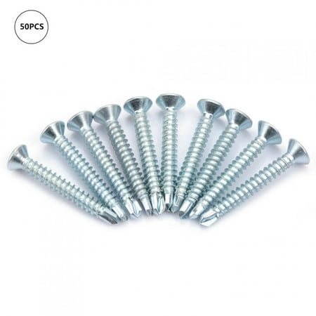 TOPINCN 50pcs M4.2 Flat Head Self-drilling Self-tapping Screws Drilling Tail Screw Set Self-drilling Screw
TOPINCN 50pcs M4.2 Flat Head Self-drilling Self-tapping Screws Drilling Tail Screw Set Self-drilling Screw