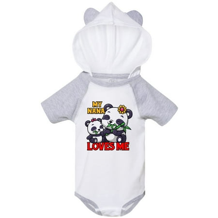 Inktastic My Nana Loves Me Panda Gift Baby Boy or Baby Girl Bodysuit