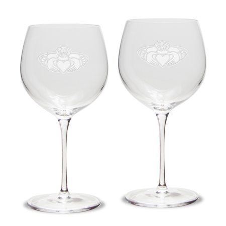 Claddagh Ring Logo Luigi Bormioli 18 oz Titanium Red Wine Glass - Set of 2