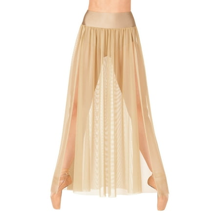 Adult Emballe Long Mesh Skirt with Attached Brief