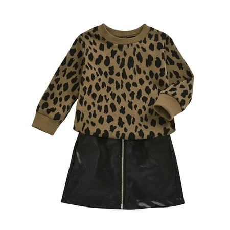Honeeladyy Winter Coats Newborn Baby Toddler Girls Suit Pullover Brown Leopard Print Yarn-dyed Top Leather Zipper Skirt Two Piece Set Brown Discount
Honeeladyy Winter Coats Newborn Baby Toddler Girls Suit Pullover Brown Leopard Print Yarn-dyed Top Leather Zipper Skirt Two Piece Set Brown Discount