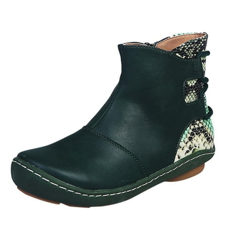 jsaierl Retro Women Leather Flat Lace-Up Serpentine Print Short Booties Round Toe Shoes
jsaierl Retro Women Leather Flat Lace-Up Serpentine Print Short Booties Round Toe Shoes
