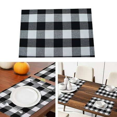 1Pcs Placemats Cotton Buffalo Check Plaid Placemats Black and White Plaid Washable Heat Resistant Non-Slip Table Mats
1Pcs Placemats Cotton Buffalo Check Plaid Placemats Black and White Plaid Washable Heat Resistant Non-Slip Table Mats