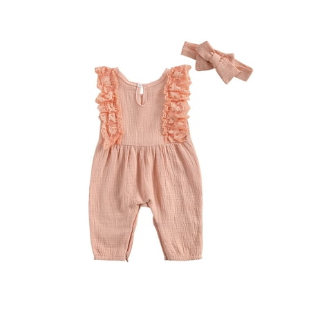 FOCUSNORM Lovely Summer Baby Girls Romper Headband 2pcs Ruffles Sleeveless Solid Jumpsuit Clothes
FOCUSNORM Lovely Summer Baby Girls Romper Headband 2pcs Ruffles Sleeveless Solid Jumpsuit Clothes