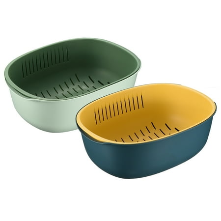 Unique Bargains Plastic Double Layered Kitchen Colander Bowl Strainers Set Blue+Green
Unique Bargains Plastic Double Layered Kitchen Colander Bowl Strainers Set Blue+Green