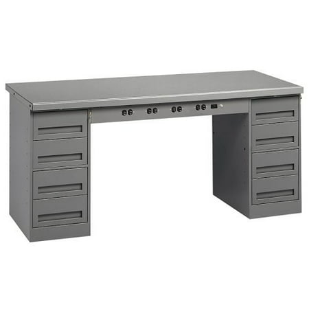 Tennsco Electronic Solid Steel Top Modular Workbench with Drawers