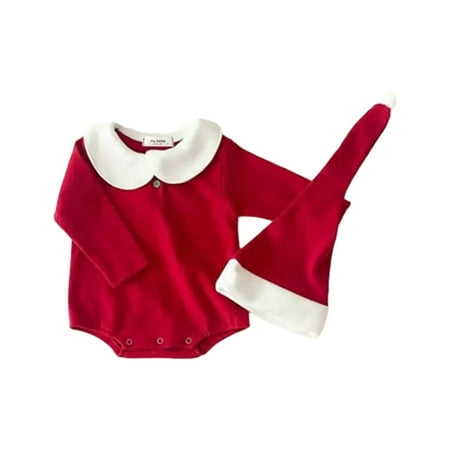 Maean Christmas Outfits Baby Boys Girls Christmas Santa Claus Rompers Bodysuit with Christmas Hat 2 Piece Set
Maean Christmas Outfits Baby Boys Girls Christmas Santa Claus Rompers Bodysuit with Christmas Hat 2 Piece Set