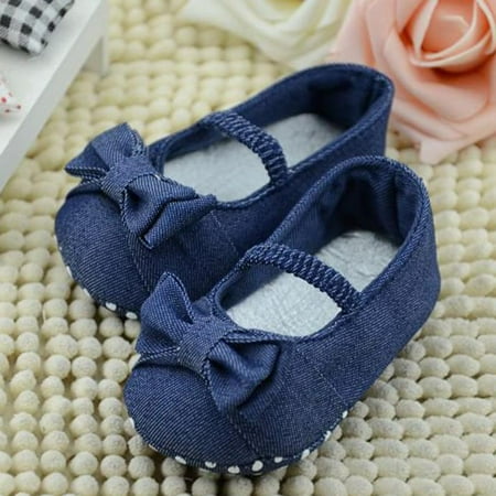 YOHOME Baby Bowknot Denim Toddler Princess First Walkers Girls Kid Shoes