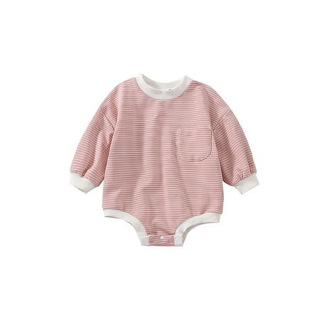 jaweiwi Baby Girl Striped Romper Long Sleeve Round Neck Casual Fall Spring Short Crotch Button Jumpsuit Size 0 6 12 18 24 M
jaweiwi Baby Girl Striped Romper Long Sleeve Round Neck Casual Fall Spring Short Crotch Button Jumpsuit Size 0 6 12 18 24 M