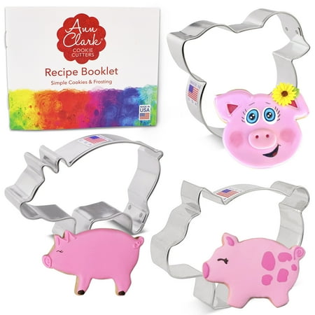 Ann Clark Pig Cookie Cutter Set 3-Piece Made in USA
