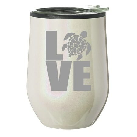 Stemless Wine Tumbler Coffee Travel Mug Glass With Lid Gift LOVE Sea Turtle (Pearl Glitter)
Stemless Wine Tumbler Coffee Travel Mug Glass With Lid Gift LOVE Sea Turtle (Pearl Glitter)