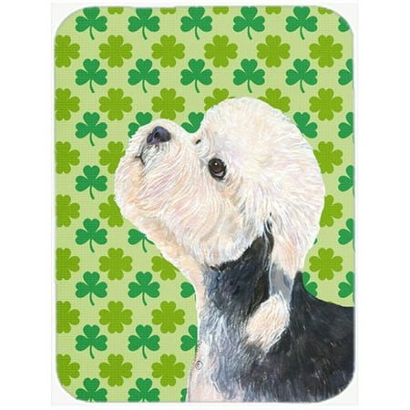 Caroline's Treasures Shamrock Lucky Irish Dandie Dinmont Terrier St. Patrick's Day Glass Cutting Board