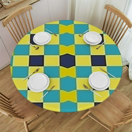 Tllo0ord Round Fitted Tablecloth Geometric Rhombus Pattern Elastic Edge Waterproof and wipeable Fits up Tables 38-42
Tllo0ord Round Fitted Tablecloth Geometric Rhombus Pattern Elastic Edge Waterproof and wipeable Fits up Tables 38-42