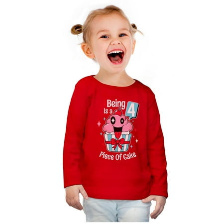 Gift for 4 Year Old Girl 4th Birthday Funny Cupcake Toddler Girls Fitted Long Sleeve T-Shirt 5T Red
Gift for 4 Year Old Girl 4th Birthday Funny Cupcake Toddler Girls Fitted Long Sleeve T-Shirt 5T Red