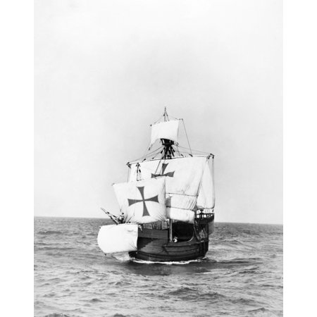 Columbus Santa Maria Na Modern Replica Of Christopher Columbus Caravel Santa Maria Made For A Motion Picture Rolled Canvas Art - (24 x 36)
