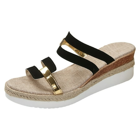 Ladies Summer Casual Colour Blocking Soft Leather Woven Straw Bottom Thick Bottom Slope Heel Large Size Sandals Slippers
Ladies Summer Casual Colour Blocking Soft Leather Woven Straw Bottom Thick Bottom Slope Heel Large Size Sandals Slippers