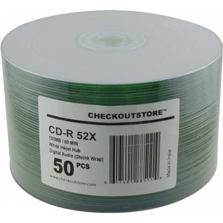 200 CheckOutStore 52x Digital Audio Music CD-R 80min 700MB White Inkjet Hub