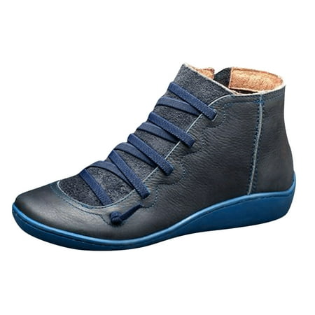 Tangnade Ladies daily all-match casual shoes Women Casual Flat Leather Retro Lace-Up Boots Side Zipper Plus Velvet Shoe Boots Blue 37
Tangnade Ladies daily all-match casual shoes Women Casual Flat Leather Retro Lace-Up Boots Side Zipper Plus Velvet Shoe Boots Blue 37