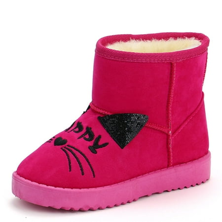 Girls Snow Boots Winter outdoors Kids Boots Warm Anti-Slip lovable Ankle Boots
