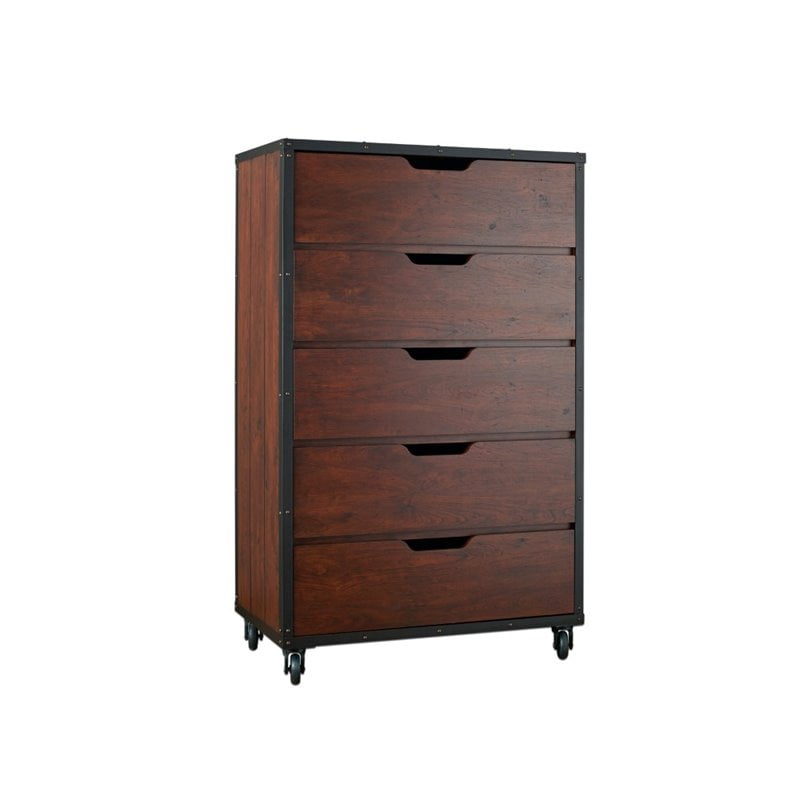 Furniture Of America Chevy 5 Drawer Chest With Casters In Vintage