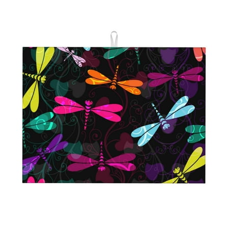 Cauagu Dish Drying Mat 24*18 inch Absorbent Dish Drainer Kitchen Counter Dish Drying Pad for Countertops Sinks Draining Racks( Colorful Dragonflies)
Cauagu Dish Drying Mat 24*18 inch Absorbent Dish Drainer Kitchen Counter Dish Drying Pad for Countertops Sinks Draining Racks( Colorful Dragonflies)