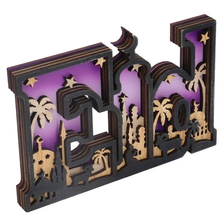 Wooden Eid Decorations Exquisite Workmanship Eid Crafts Lighting Effect For EID Al Fitr For Living Room 
Wooden Eid Decorations Exquisite Workmanship Eid Crafts Lighting Effect For EID Al Fitr For Living Room