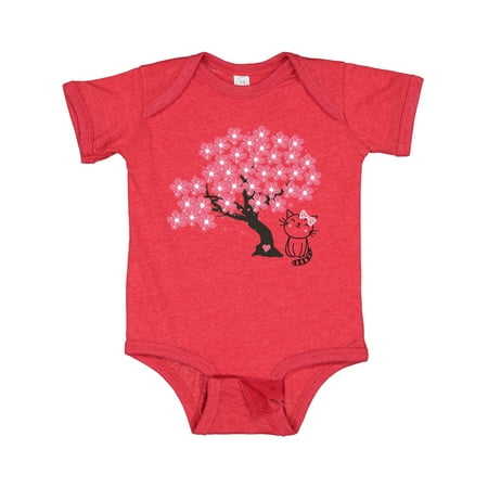 Inktastic Japanese Cherry Tree Kitty Cat Gift Baby Girl Bodysuit