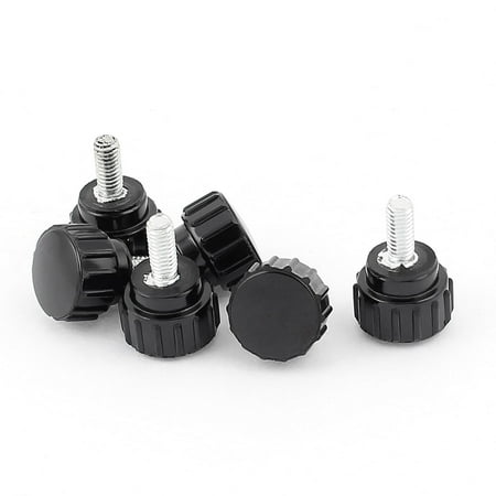 6 Pcs Plastic Head M4x10 Male Threaded Knurled Grip Knobs Thumb Screw