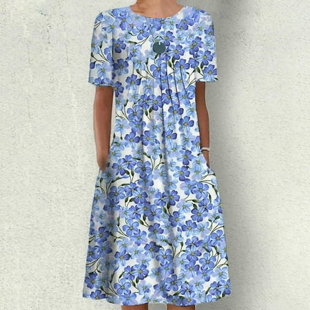 jsaierl Summer Dresses for Women 2023 Floral Print Beach Dress Short Sleeve Hawaiian Dress Crew Neck Casual Dress for Beach Vacation
jsaierl Summer Dresses for Women 2023 Floral Print Beach Dress Short Sleeve Hawaiian Dress Crew Neck Casual Dress for Beach Vacation