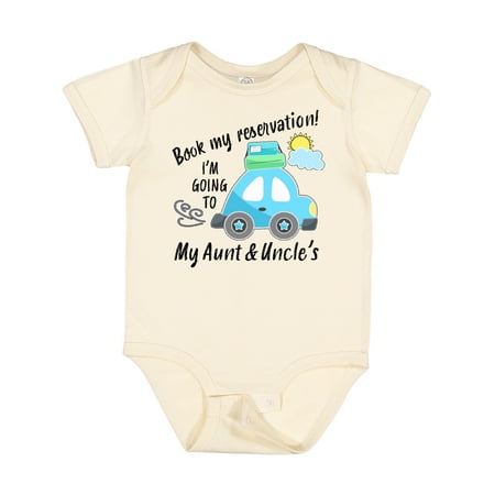 Inktastic Book My Reservation! I m Going to My Aunt and Uncle s Gift Baby Boy or Baby Girl Bodysuit