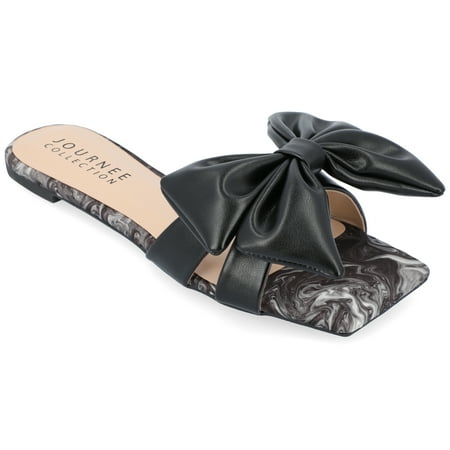 Journee Collection Womens Kealla Tru Comfort Foam Slip On Slide Flat Sandals