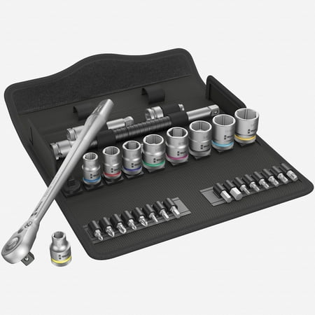 Wera 004051 Zyklop Metal Ratchet 3/8 Drive with Switch Lever SAE Set