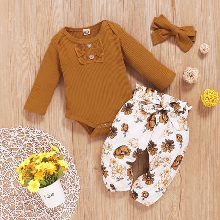 HESHENG 3Pcs Newborn Baby Girl Long Sleeve Romper Tops Floral Pants Headband Clothes Outfits Set (6-12 Months)
HESHENG 3Pcs Newborn Baby Girl Long Sleeve Romper Tops Floral Pants Headband Clothes Outfits Set (6-12 Months)