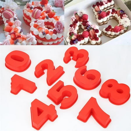 Large Size Number Moulds Baking Forms Silicone Number Mold Cake Pan