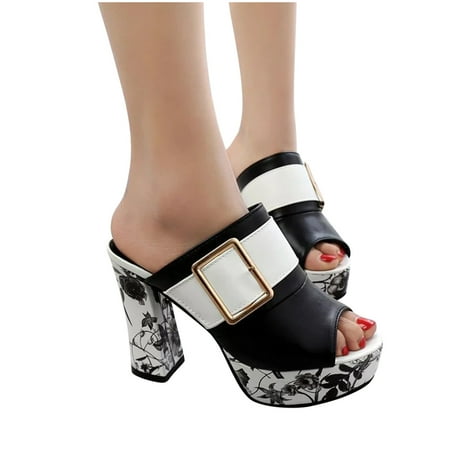 Women Sandals Clearance 2023! Pejock Women s Heeled Sandals Backless Mules Slip On Block Heels Thick Soled And Thick Heeled Slippers With Metal Buckle Sandals Summer Athletic Outdoor Beach Sandals
Women Sandals Clearance 2023! Pejock Women s Heeled Sandals Backless Mules Slip On Block Heels Thick Soled And Thick Heeled Slippers With Metal Buckle Sandals Summer Athletic Outdoor Beach Sandals