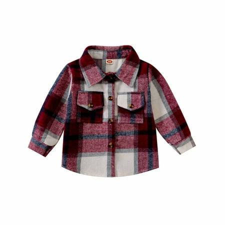 Toddler Flannel Shirt Jacket Plaid Long Sleeve Lapel Button Down Shacket Kids Boys Girls Shirts Coats Fall Tops
Toddler Flannel Shirt Jacket Plaid Long Sleeve Lapel Button Down Shacket Kids Boys Girls Shirts Coats Fall Tops
