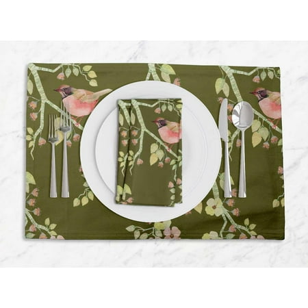 S4Sassy Green Robin & Blossom Floral Everyday Washable Placemats With Napkins Dining Table Decor
S4Sassy Green Robin & Blossom Floral Everyday Washable Placemats With Napkins Dining Table Decor
